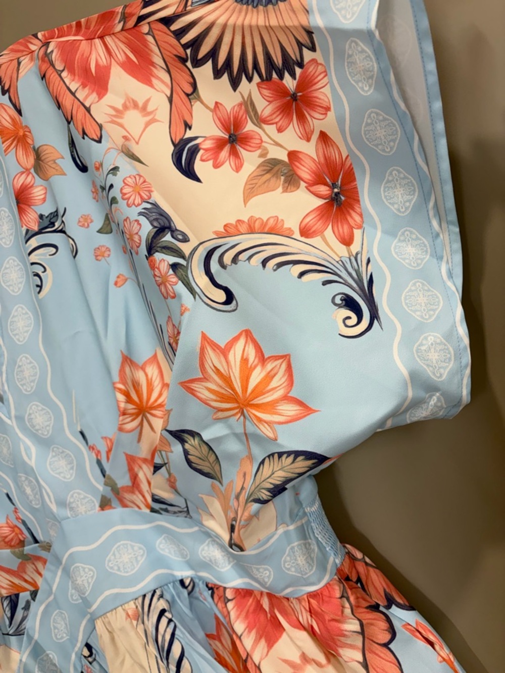 Cupshe Light Blue and Cream Floral Maxi Dress - Picture 13 of 16